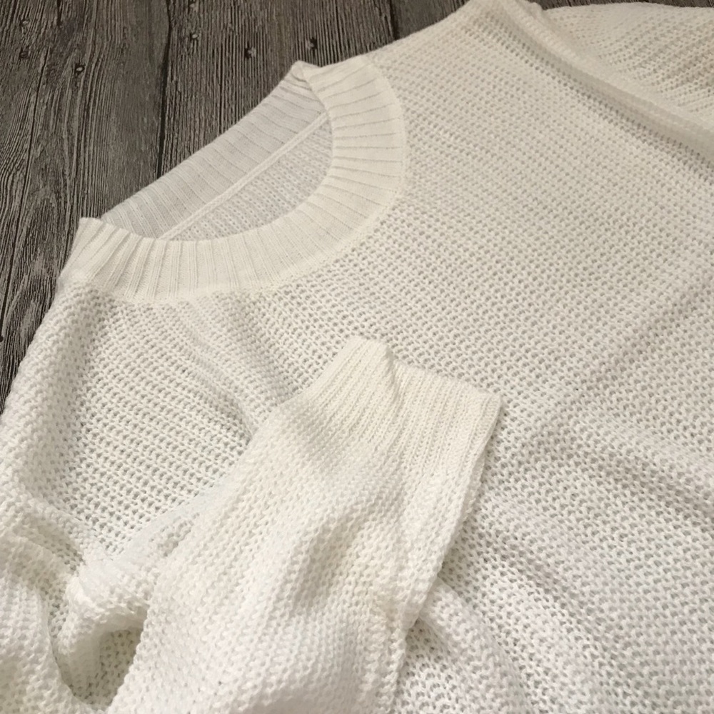 Sexy white broken holes sweater dress - Picture 4 of 5